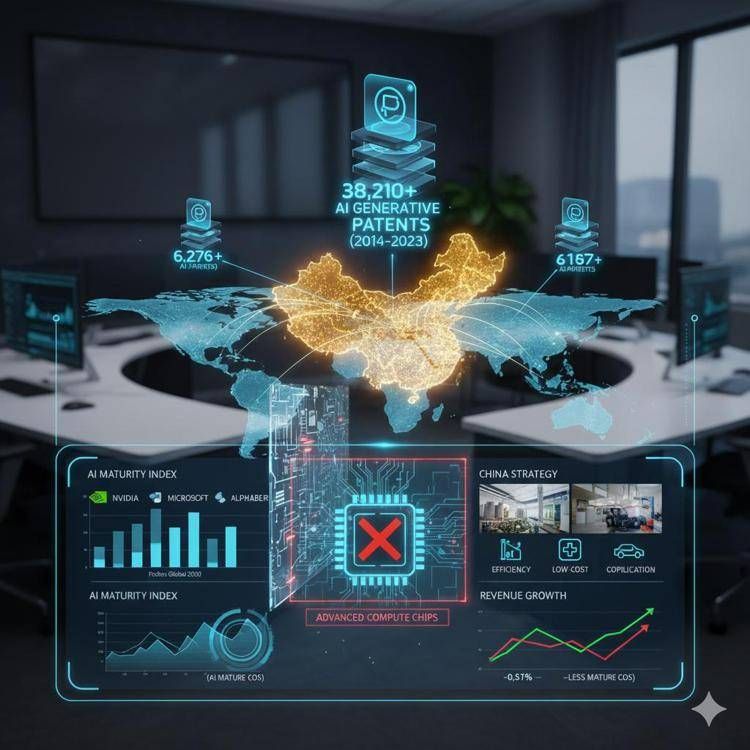 Brevetti AI: Cina domina con 38.000 depositi, Stati Uniti guidano la maturità aziendale