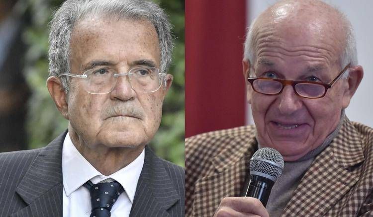 Romano Prodi e Fausto Bertinotti (Fotogramma)