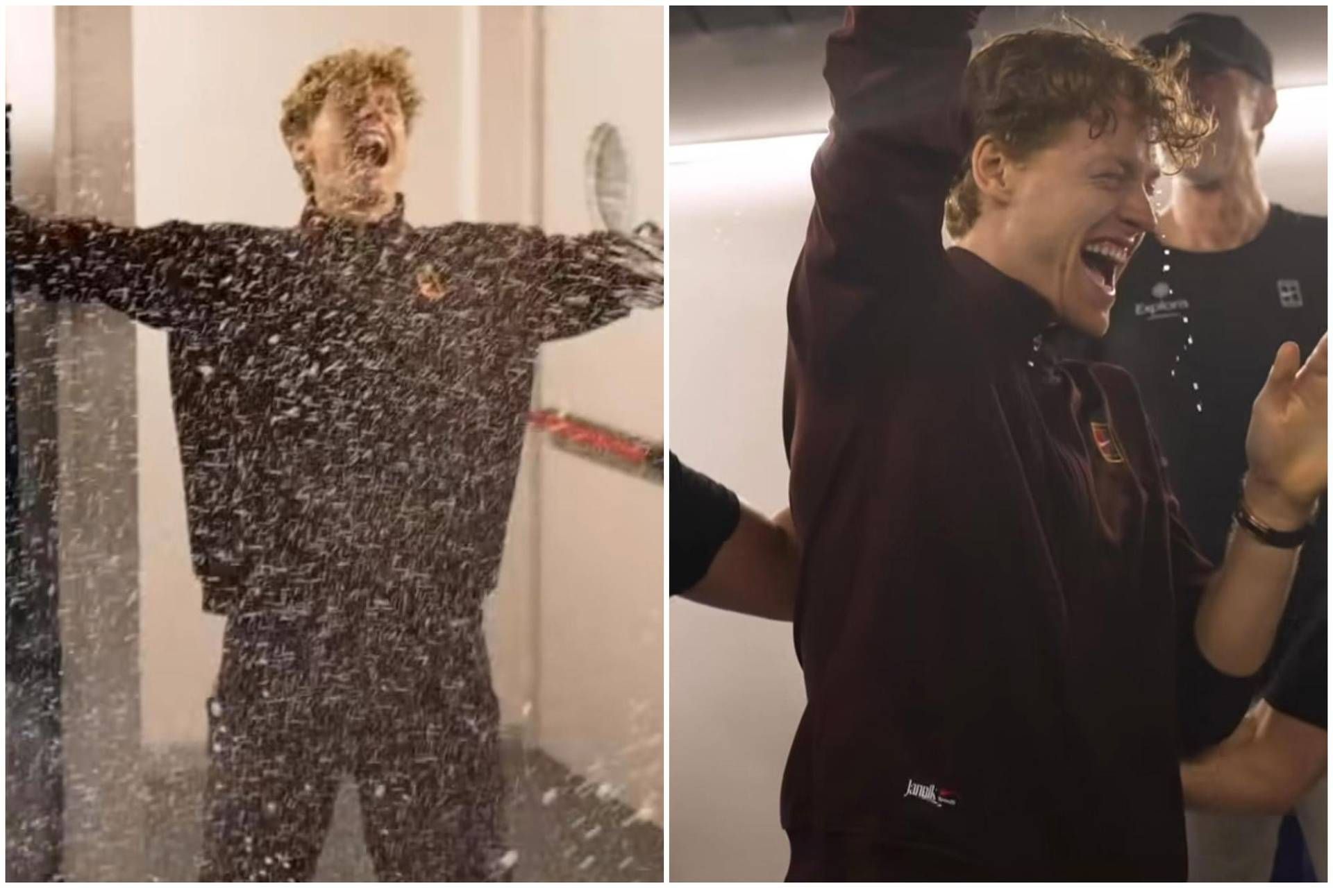 Sinner salta sotto pioggia di champagne, festa ‘senza freni’ dopo trionfo alle Finals