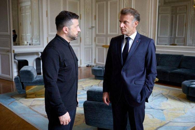 Volodymyr Zelensky ed Emmanuel Macron - (Fotogramma/Ipa)