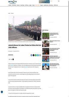 Indonesia: Polizia schiera quasi 2.000 agenti per garantire sicurezza al raduno sindacale a Jakarta