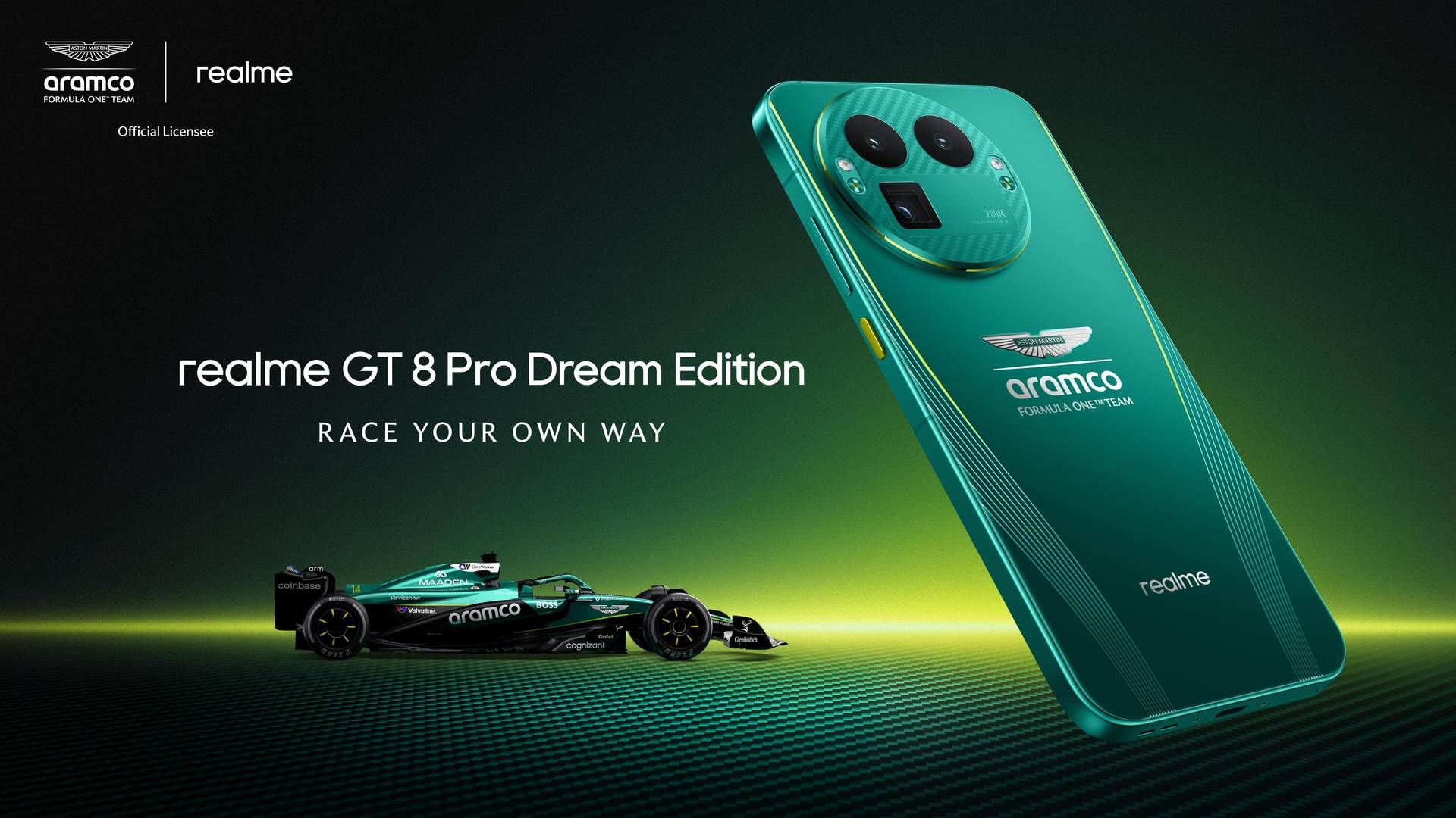realme e Aston Martin F1 presentano GT 8 Pro Dream Edition