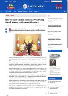 Laos: La Principessa Aiko del Giappone indossa abito tradizionale laotiano durante visita ufficiale
