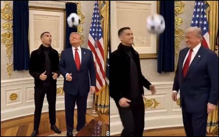Donald Trump e Cristiano Ronaldo - frame video AI