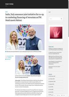 India: India e Italia uniscono le forze contro il terrorismo e rafforzano i legami bilaterali