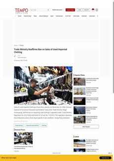 Indonesia: Import of Used Clothing Banned by Law