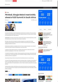 India: Modi e Meloni rafforzano l'amicizia italo-indiana al G20 in Sudafrica