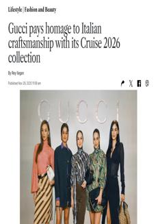 Filippine: Gucci celebra le radici fiorentine con la collezione Cruise 2026 a Manila