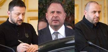 Volodymyr Zelensky (Fotogramma/Ipa), Andriy Yermak (Afp), Rustem Umerov (Fotogramma/Ipa) 