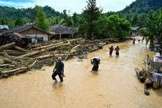 L'alluvione in Indonesia - Afp