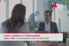 Disoccupazione in calo, a ottobre -6%