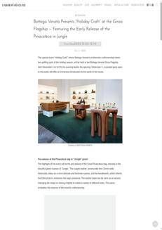 Japan: Bottega Veneta presents the new Small Pinacoteca bag in Jungle Green in Tokyo.