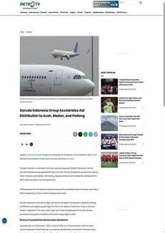Indonesia: Garuda Indonesia accelera la distribuzione di aiuti umanitari nelle zone alluvionate di Sumatra