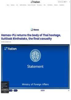 Tailandia: Hamas e PIJ restituiscono il corpo dell'ostaggio tailandese Suttisak Rinthalaks