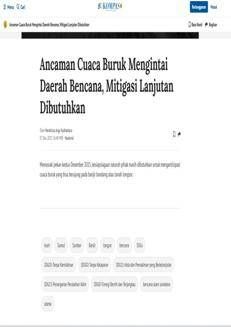 Indonesia: Allerta meteo per rischio alluvioni e frane nella seconda settimana di dicembre 2025