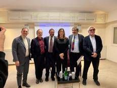 Da sinistra: Antonio Saccone; Pietro De Silva; Claudio Tesauro;Lucia Borgonzoni; Leonardo Colombati; Giancarlo De Cataldo