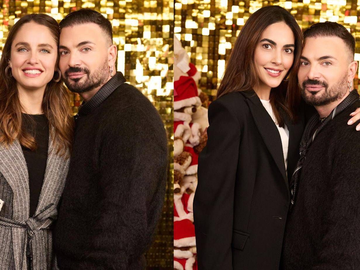 Matilde Gioli e Rocío Muñoz Morales con Simone Belli