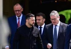 Merz, Macron, Zelensky e Starmer - Fotogramma /Ipa