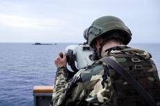 Soldato russo durante un'esercitazione in mare - Fotogramma /Ipa