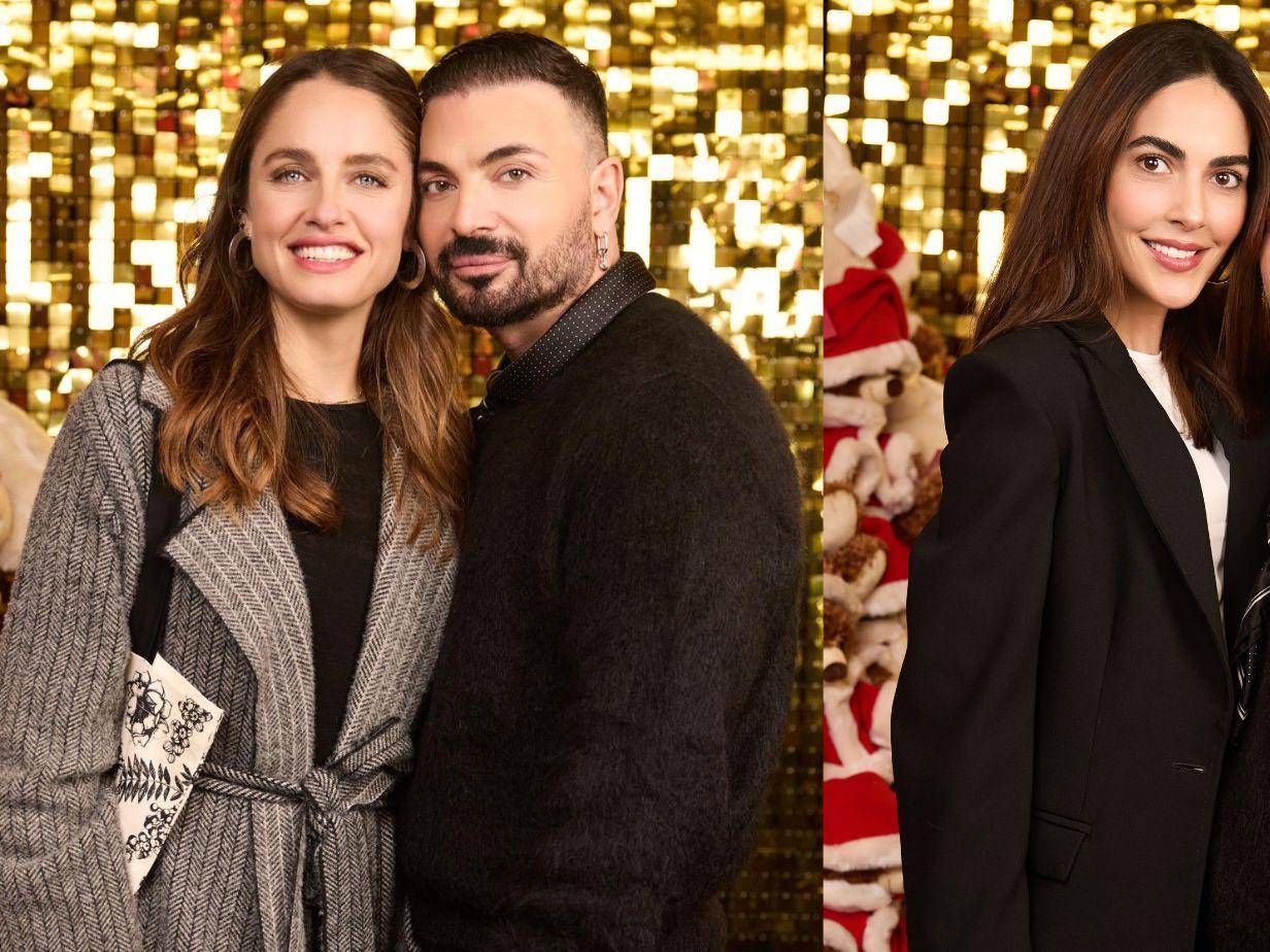 Matilde Gioli e Rocío Muñoz Morales con Simone Belli