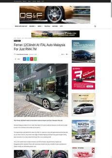 Malesia: Ferrari 12Cilindri, l'eccellenza italiana delle supercar arriva a Kuala Lumpur