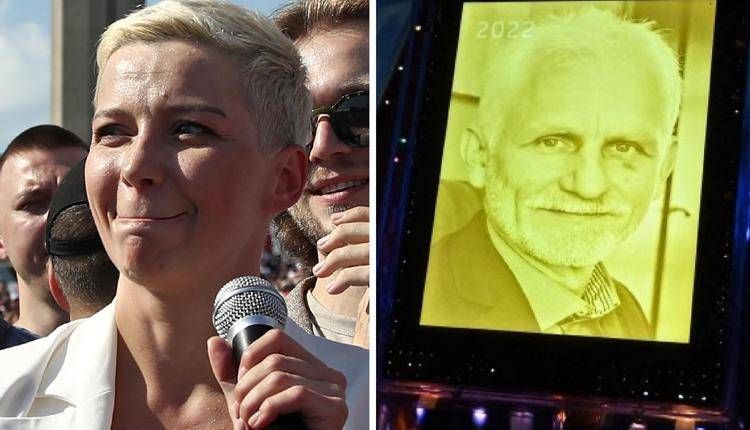 Maria Kolesnikova (Ipa) e Ales Bialiatsky (Afp)