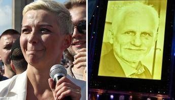 Maria Kolesnikova (Ipa) e Ales Bialiatski (Afp)