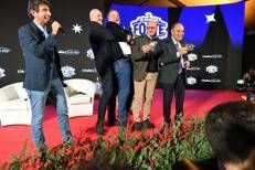 Il siparietto tra Crosetto e Renzi (foto Umberto Battaglia)