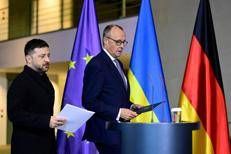Friedrich Merz e Volodymyr Zelensky a Berlino - Afp