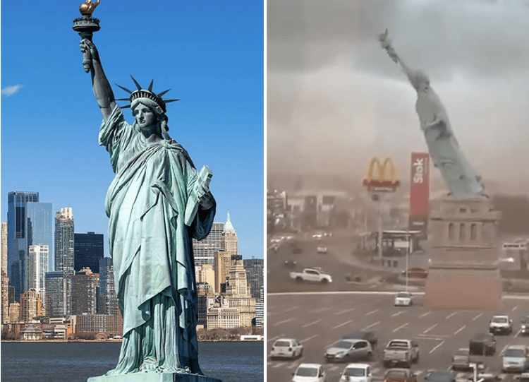 statua_liberta_crollo_fi image Il vento abbatte la Statua della Libertà (ma non quella di New York): il video