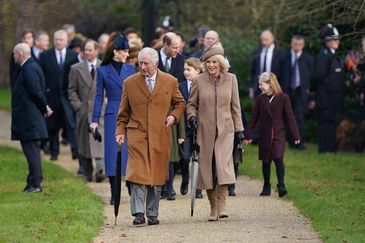 Sandringham, la famiglia reale partecipa alla funzione religiosa del giorno di Natale nella chiesa di St Mary Magdalene - Ipa