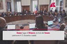 Manovra in Aula al Senato il 22 dicembre