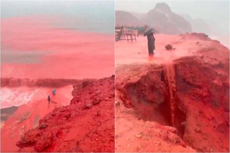 Mare 'rosso sangue' in Iran, lo spettacolo sull'isola di Hormuz