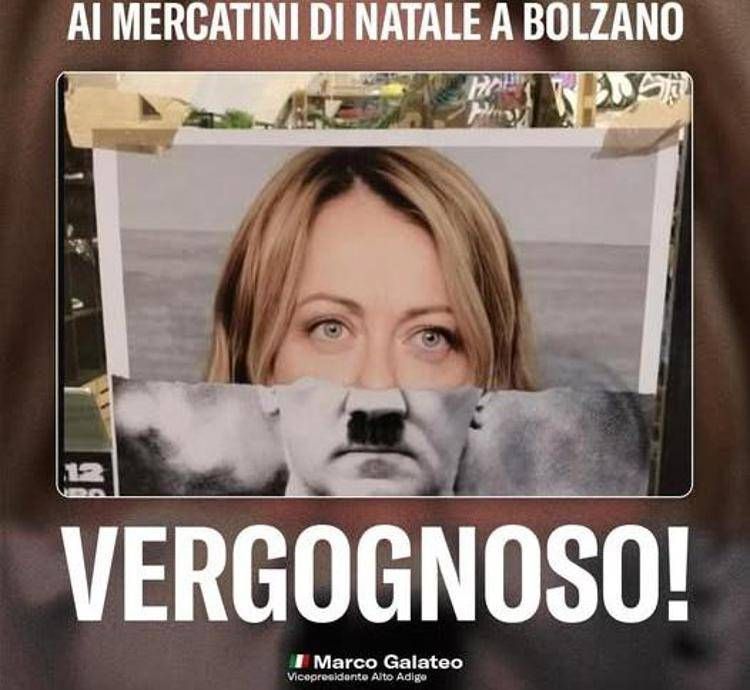 Il fotomontaggio denunciato su Fb da Marco Galateo di Fratelli d'Italia