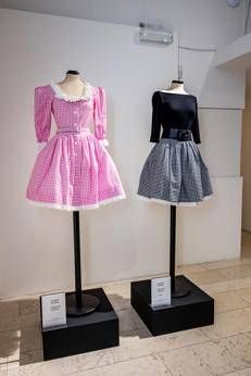 Due abiti indossati da Brigitte Bardot, firmati Jacques Esterel,  esposte  all'interno della mostra 'Fotogrammi di Moda', a cura di Stefano Dominella