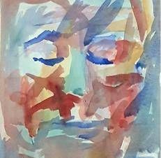 Autoritratto, 1960 Acquerello. Foto Archivio Natili