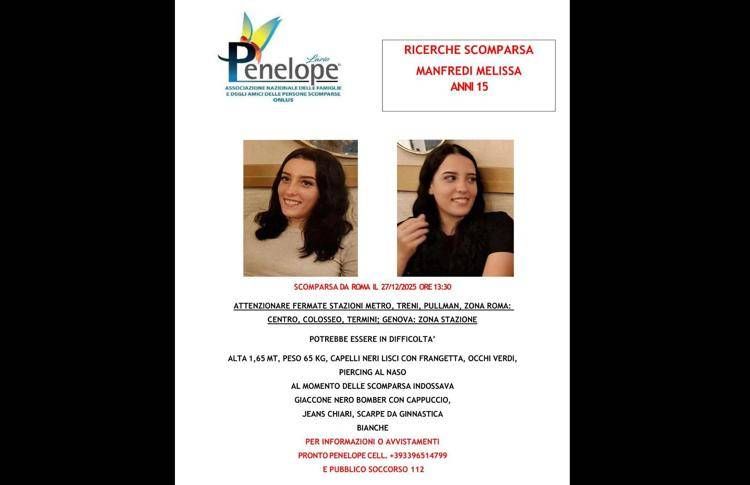 L'appello per la scomparsa di Melissa Manfredi