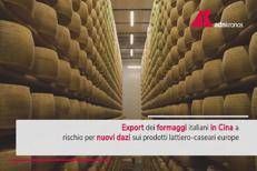 Dazi, Pechino minaccia l'export dei formaggi italiani