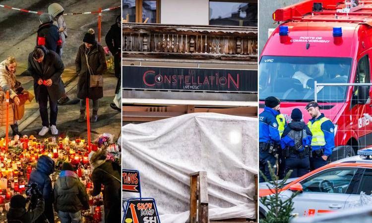 Il luogo della strage a Crans-Montana (Afp)