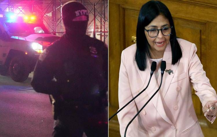 A sinistra il trasferimento di Maduro da Manhattan, a destra Delcy Rodriguez (Afp)