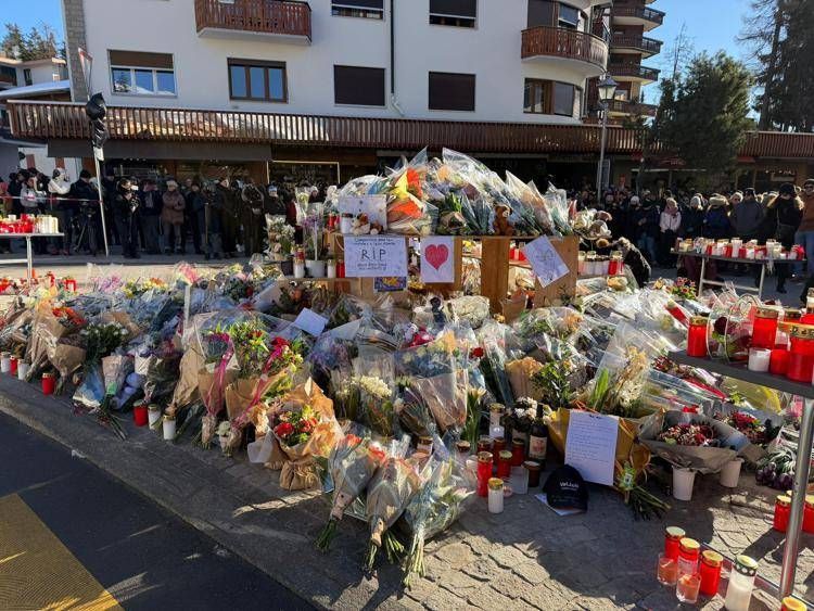 Commemorazione a Crans-Montana (Foto Adnkronos)