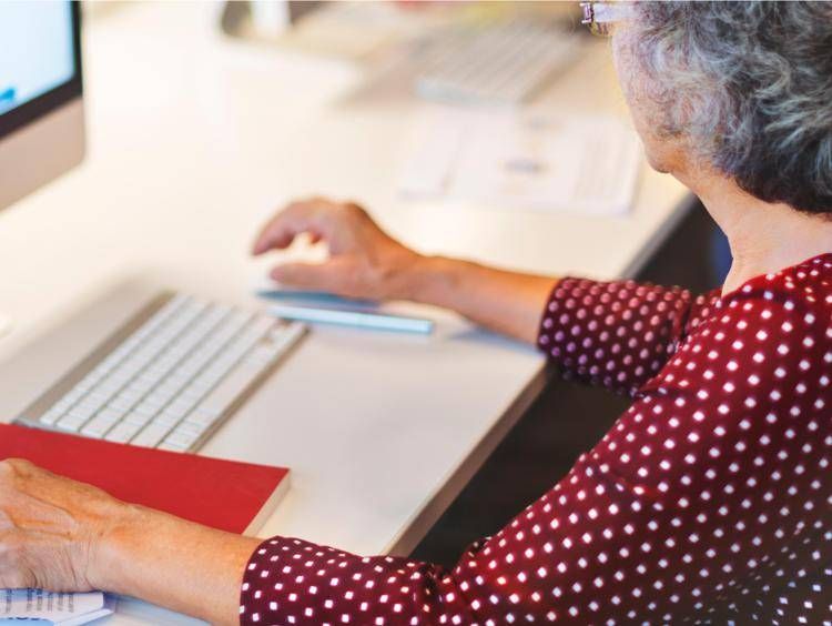 Donna anziana al pc (Foto )