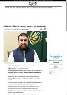 Pakistan: Il governo del Balochistan rafforza la lotta contro le narrazioni anti-statali