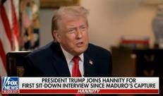 Donald Trump durante l'intervista a Fox News