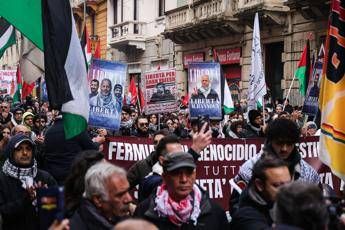 Il corteo Pro Pal di oggi a Milano - Fotogramma /Ipa