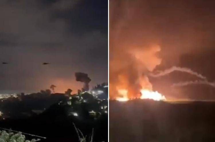 Due immagini dell'attacco Usa