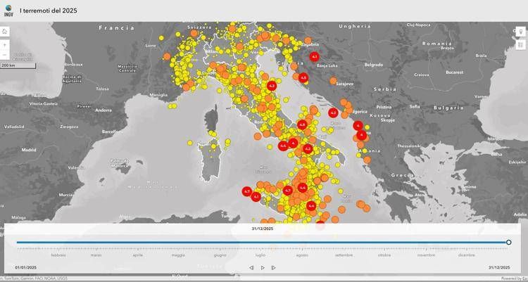 Terremoti in Italia: il report INGV sulla sismicità nel 2025, una scossa ogni 33 minuti