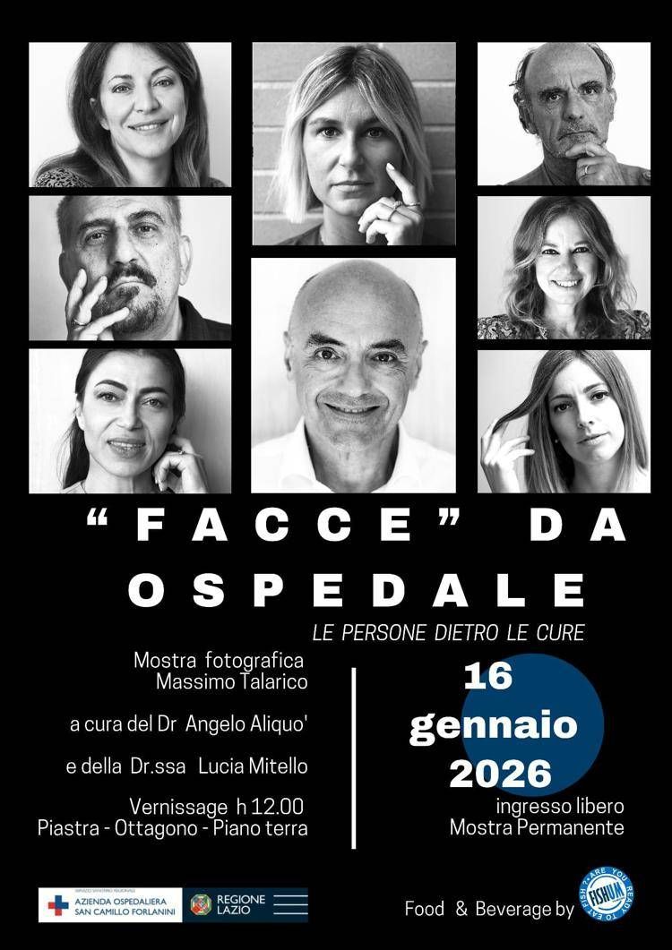 'Facce da ospedale - Le persone dietro le cure', mostra fotografica al San Camillo di Roma