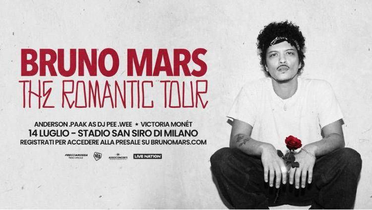 Primo tour mondiale negli stadi per Bruno Mars, da oggi biglietti in vendita