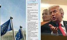 Donald Trump e lo screenshot dei messaggi di Macron - Afp /Truth